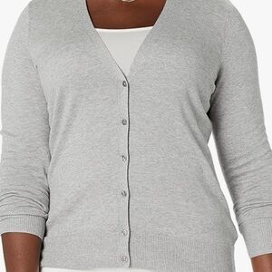 Amazon Essentials Light Gray V-Neck Cardigan XXL
